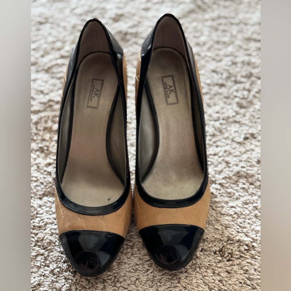Tan and Black 3.5 inch heels